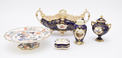 Lot 30 - Two Coalport vases, a trinket box and a dessert comport