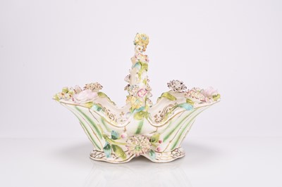 Lot 31 - Coalport Coalbrookdale floral-encrusted basket, circa 1825-30