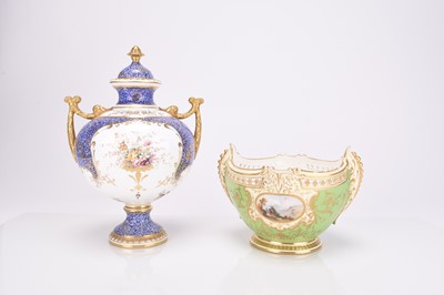 Lot 36 - A Coalport vase and cover and a Coalport jardiniere