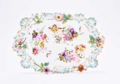 Lot 102 - A Coalport Coalbrookdale tray, circa 1825-30