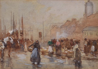 Lot 215 - John Atkinson (1863-1924) North Shields Fish Market