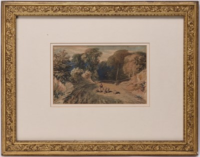 Lot 674 - Circle of David Cox (1783-1859) Shepherd Driving Sheep in a Woodland Landscape
