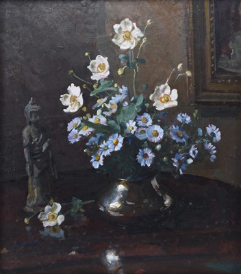 Lot 217 - William Charles Penn (1877-1968) Still Life Study of Daisies and Japanese Anemone Flowers in a Vase