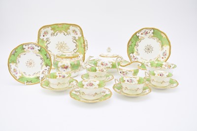 Lot 44 - Coalport green batwing tea service, early 20th century