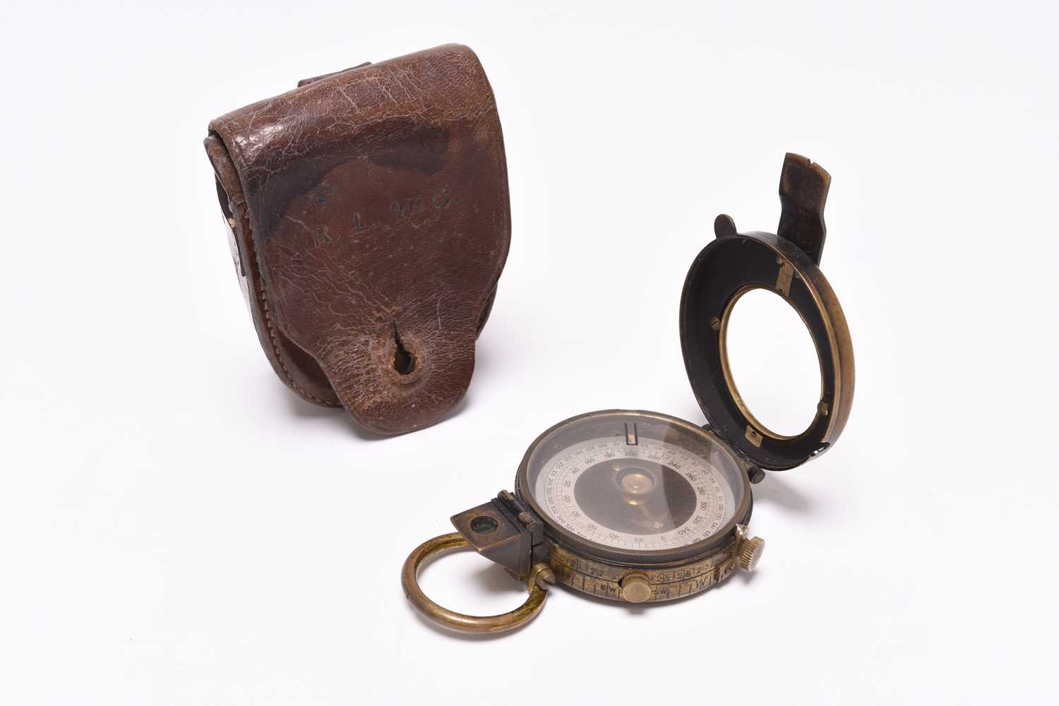 Lot 101 - WW1 compass named to R L McCreery, later General and Commander of the British 8th Army
