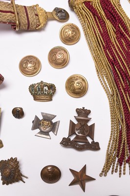 Lot 102 - Duke of Edinburgh's 62nd (Wiltshire) Regiment buckle, sash and badges
