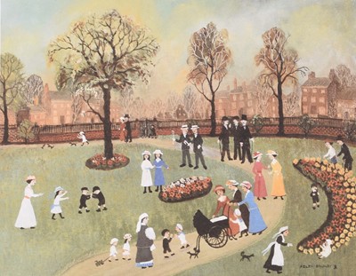 Lot 195 - Helen Bradley (1900-1979) Park in Manchester, a large quantity of ex gallery stock