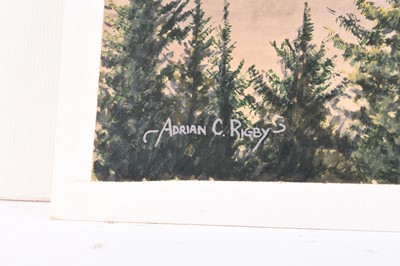 Lot 629 - Adrian Rigby (b.1962) Three Gouache Paintings of American Bald Eagles in Landscapes