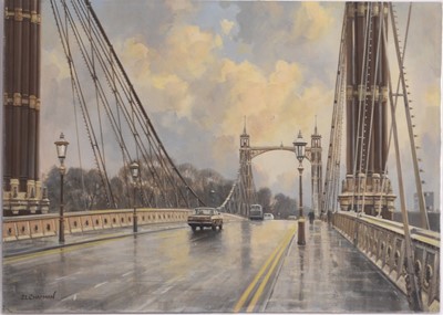 Lot 60 - John L Chapman (b.1946) Albert Bridge, London