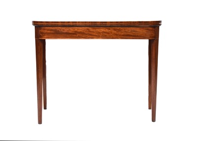 Lot 393 - A George III mahogany fold-over card table