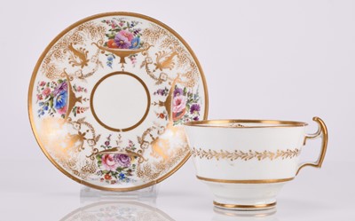 Lot 311 - Swansea porcelain teacup and saucer, circa 1815-17