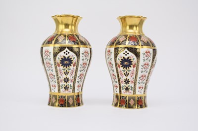 Lot 111 - A pair of large Royal Crown Derby imari vases, dated 2008