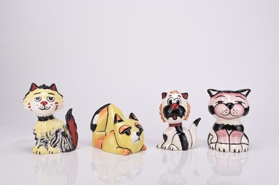 Lot 43 - A group of four Lorna Bailey models of cats including Shaggy and Mack