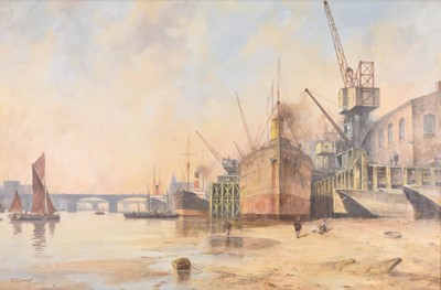 Lot 74 - John L Chapman (b.1946) London Wharf