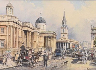 Lot 74 - John L Chapman (b.1946) The National Gallery, Trafalgar Square, London