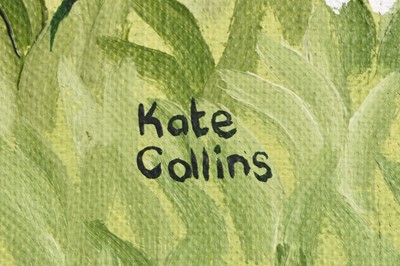 Lot 12 - Kate Collins (b.1948) Two Oils, Family with Cat and a Mother and Child