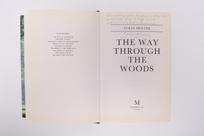 Lot 112 - DEXTER, Colin. A set of the Inspector Morse novels all warmly inscribed to his secretary (14)