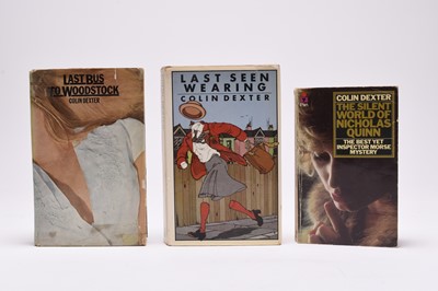 Lot 112 - DEXTER, Colin. A set of the Inspector Morse novels all warmly inscribed to his secretary (14)