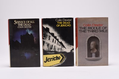 Lot 112 - DEXTER, Colin. A set of the Inspector Morse novels all warmly inscribed to his secretary (14)