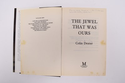 Lot 112 - DEXTER, Colin. A set of the Inspector Morse novels all warmly inscribed to his secretary (14)
