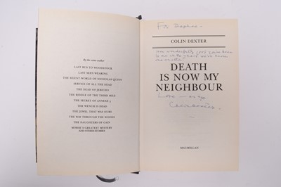 Lot 112 - DEXTER, Colin. A set of the Inspector Morse novels all warmly inscribed to his secretary (14)