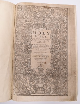 Lot 93 - HOLY BIBLE, Robert Barker, 1613. Large folio.