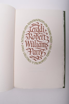 Lot 47 - PARRY-WILLIAMS, TH, Casgliad o Ysgrifau and GWASG GREGYNOG. Cerddi Robert Williams Parry (2)