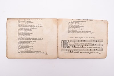 Lot 29 - DUTCH SONG BOOK. Oblong 8vo, Amsterdam, dated 1621 at end of prelims. With music and two others (3)