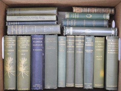 Lot 45 - BEAN, W J, Trees and Shrubs Hardy in the British Isles. 2 vols 1914. With other books on gardening (2 boxes)