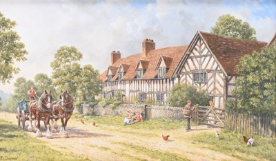 Lot 395 - John L Chapman (b.1946) Mary Arden's House, Wilmcote, Stratford upon Avon