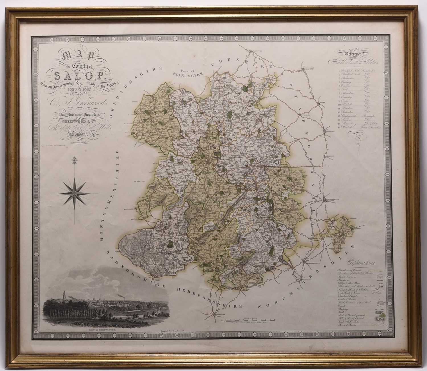 Lot 110 - MAP OF SHROPSHIRE, C & J Greenwood, February