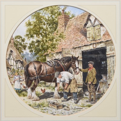 Lot 330 - John L Chapman (b.1946) The Blacksmiths and The Stream