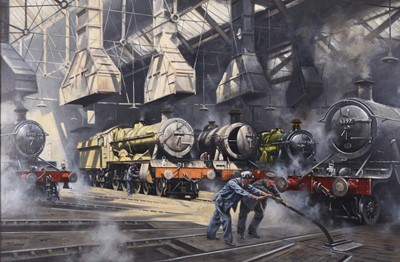 Lot 208 - John L Chapman (b.1946) Steam Hall Great Western Railway, Locos, Old Oak Common