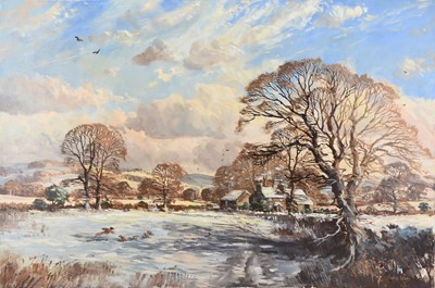 Lot 67 - Richard Wood (b.1950) Two Rural Winter Landscapes