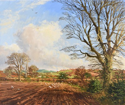 Lot 67 - Richard Wood (b.1950) Two Rural Winter Landscapes