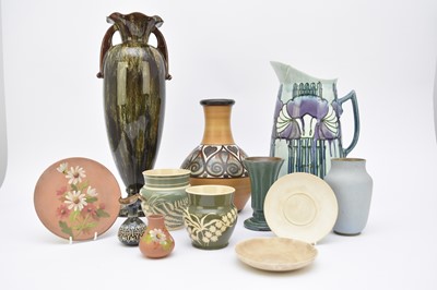 Lot 47 - Art pottery including Mintons, Linthorpe and Burmantofts (damages)