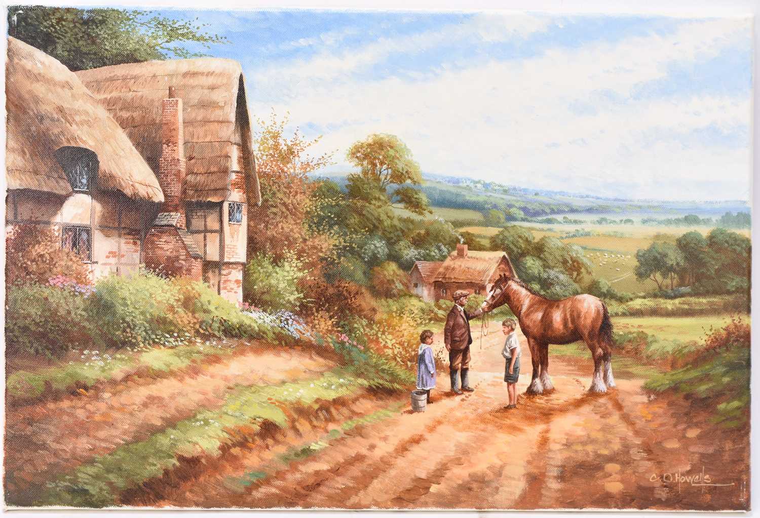 Lot 379 - Chris Howells (1947-2013) A New Horse and Landscape with Coastal View