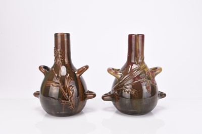 Lot 51 - Two similar Elton Ware Sunflower Pottery vases