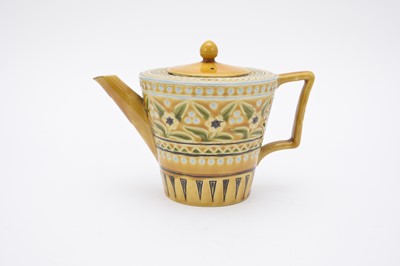 Lot 57 - Linthorpe art pottery teapot and cover, shape 1651