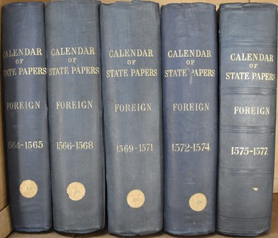 Lot 119 - CALENDAR OF STATE PAPERS, FOREIGN SERIES. 1547-1557. 4to, 13 vols, 1861-80. Minor library marks (13) (box)