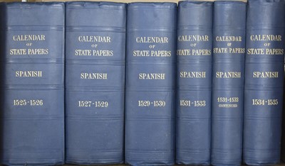 Lot 120 - CALENDAR OF LETTERS, DESPATCHES AND STATE PAPERS relating to negotiations between England and Spain presented in the archives at Simancas and elsewhere. 1525-43 (13)