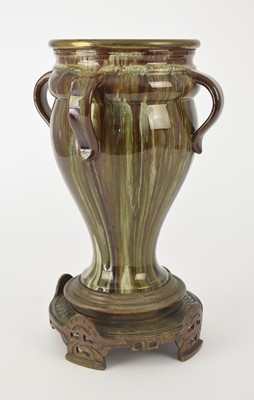 Lot 496 - Linthorpe oil lamp base attributed to Christopher Dresser, circa 1885