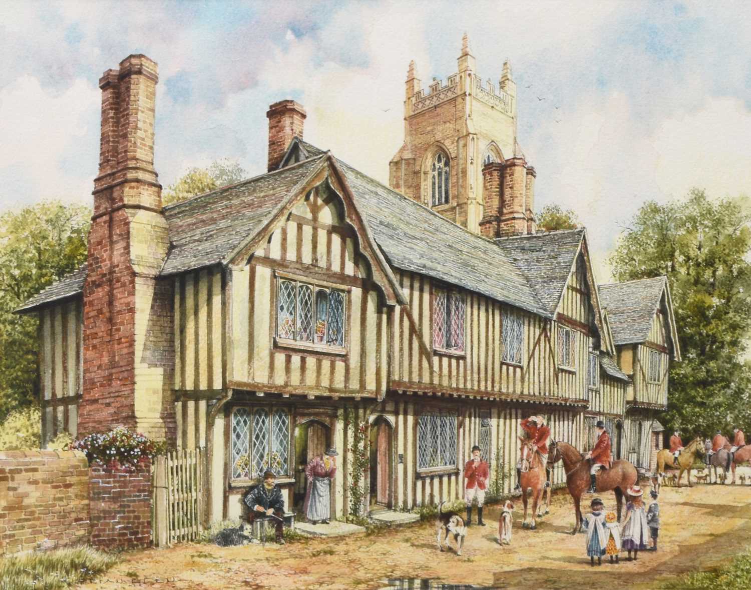 Lot 280 - Brian Eden (20th Century) The Hunt at Stoke by Nayland, Suffolk and another