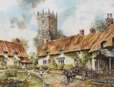 Lot 280 - Brian Eden (20th Century) The Hunt at Stoke by Nayland, Suffolk and another