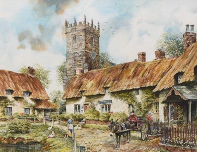 Lot 280 - Brian Eden (20th Century) The Hunt at Stoke by Nayland, Suffolk and another