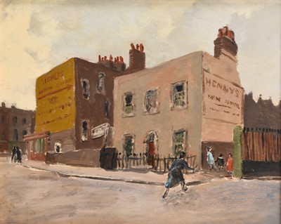 Lot 195 - Attributed to Roger Hanier Hampson (1925-1996) Northern Street Scene