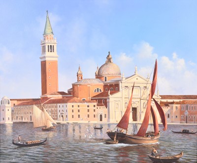 Lot 36 - Adrian Rigby (b.1962) Basilica San Giorgio Maggiore, Venice