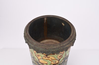 Lot 167 - Choisy-Le-Roi majolica oil lamp base, late 19th century