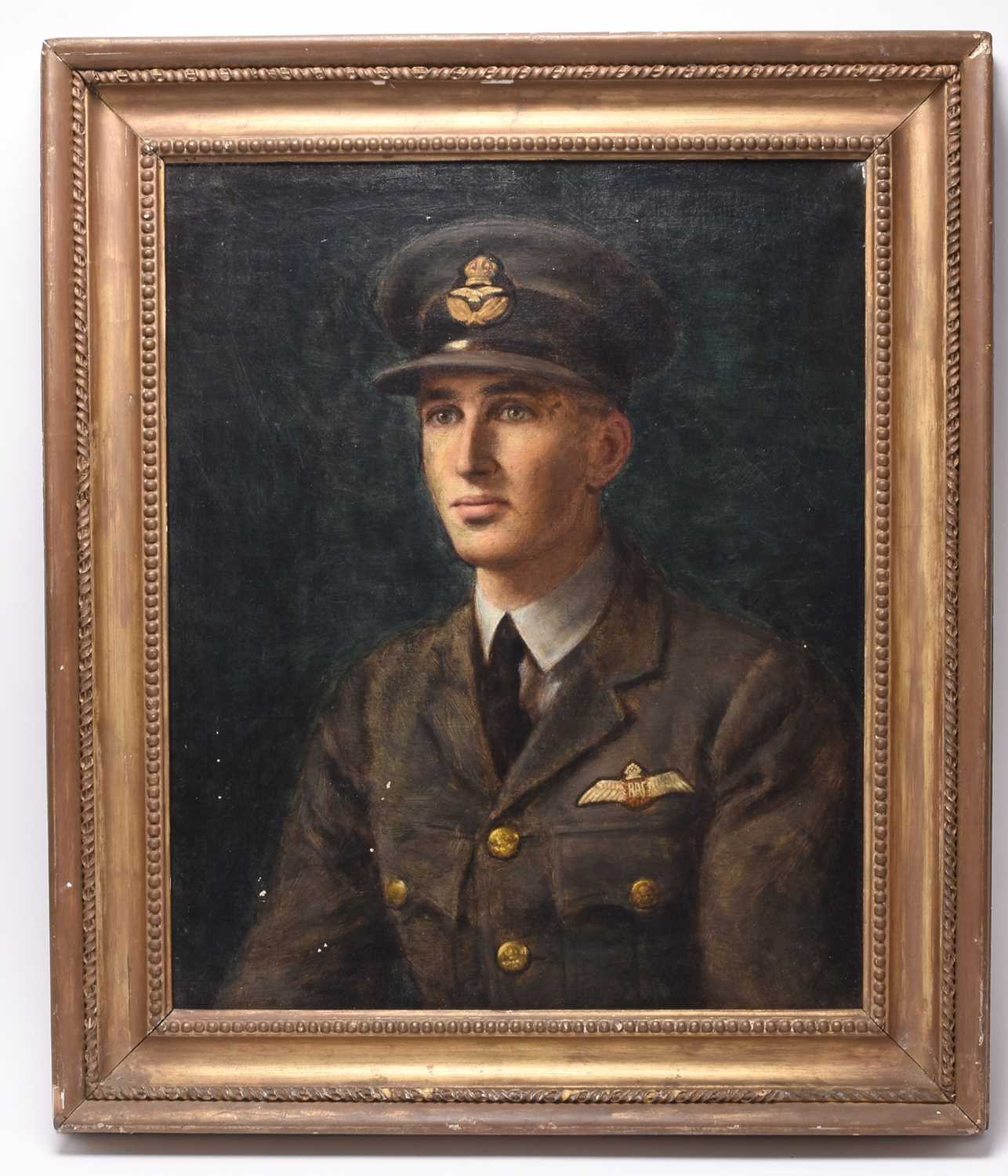 Lot 15 - English School, portrait of a WW2 RAF pilot