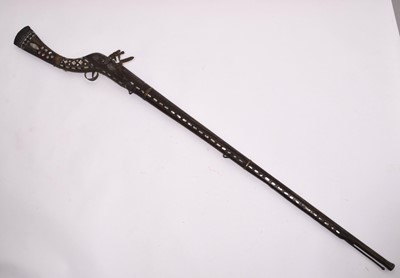 Lot 197 - Afghan flintlock jezail with mother-of-pearl inlay